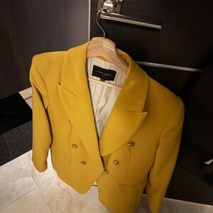 Banana Republic Mustard Yellow Double-Breasted Blazer